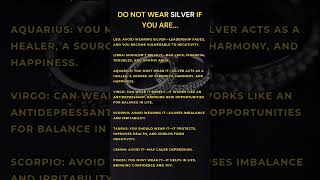 Do Not Wear Silver If You Are astrology zodiac [upl. by Edith443]