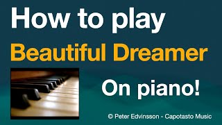 Beautiful Dreamer  Easy piano sheet music PDF [upl. by Millisent82]