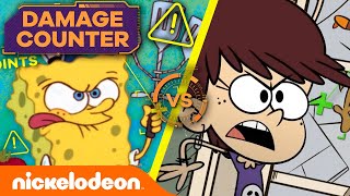 SpongeBob vs The Loud House Biggest FOOD FIGHTS 🍔 Damage Counter [upl. by Odom384]