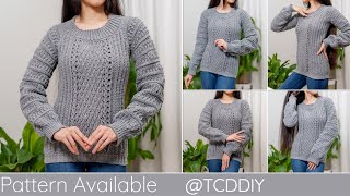 How to Crochet Alpine Stitch Sweater  Pattern amp Tutorial DIY [upl. by Rudman]