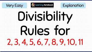 Divisibility rules for 2 3 4 5 6 7 8 9 10 and 11 divisibility by numbers [upl. by Nileak673]