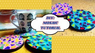 DIY  Basic Mosaic Tutorial DIY Mosaic Art Mosaic Coasters [upl. by Fishman]