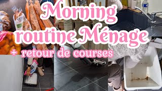 ✨️ Routine matinale MÉNAGE après 2 jours de procrastination  retour de courses de la semaine  menu [upl. by Siva]