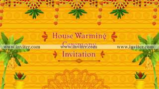 Housewarming Ceremony Video Invitation Maker  Invitercom [upl. by Nihcas120]