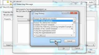Using the TortoiseSVN logtemplatedelete property [upl. by Haelhsa958]