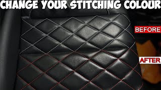 DIY  How to dye your leather stitching for under £5  seats dash leather trim [upl. by Frederique427]