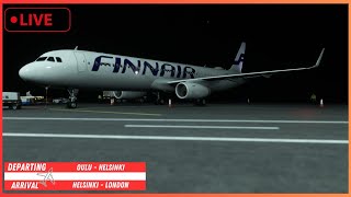 MSFS LIVE  Fenix A321  Real world Finland Air OPS  Oulu  Helsinki  London [upl. by Ainattirb]