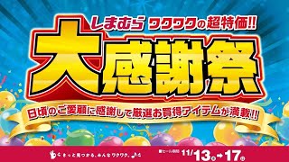 日頃のご愛顧に感謝して厳選お買得アイテムが満載！ しまむら大感謝祭開催！1117日まで！ [upl. by Mathre]