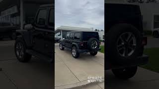 2020 Jeep Wrangler Unlimited Sahara in all black jeep jeeplife jeepwrangler jeepsahara black [upl. by Nahem831]