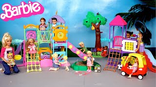 Barbie Family Toddler Dolls Playground Fun amp Night Routine [upl. by Merriott]