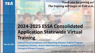 20242025 ESSA Consolidated Application Training Part 1  Accessing the Application [upl. by Sanger933]