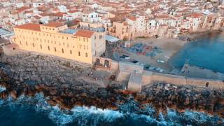 Aerial and street views from Cefalu Palermo Erice Segesta Zingaro Trapani in Sicily [upl. by Anyr]