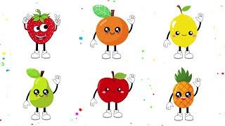 Como desenhar pintar e colorir frutas 🍎🍋🍊  Desenhos animados  Desenho fácil  01 🍍🍓🍐 [upl. by Ahseyn303]