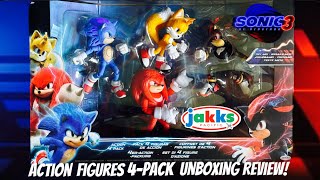 SONIC MOVIE 3 JAKKS PACIFIC TEAM SONIC VS SHADOW 4PACK UNBOXING REVIEW SonicMovie3 JAKKSPacific [upl. by Antrim404]