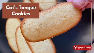 How to Make Cats Tongue Cookies  Classic French Recipe [upl. by Bilbe]