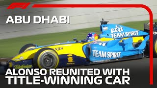 Fernando Alonso Reunited With Renault R25  2020 Abu Dhabi Grand Prix [upl. by Oirram]