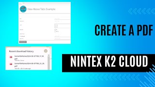 Nintex K2 SmartForm Create PDF [upl. by Tarah]