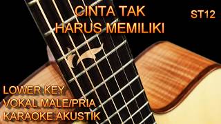 Karaoke Cinta Tak Harus Memiliki ST12 Vokal MalePria Lower Key Akustik [upl. by Ameehsat773]