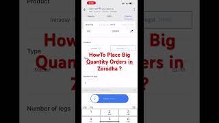 How to Place Big Quantity Orders in Zerodha iceberg basketorder banknifty nifty nifty50 [upl. by Pippas]