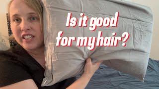 If you want straight hair when you wake up  not a tangled mess  you NEED the vegan silk pillowcase [upl. by Ynnavoeg]