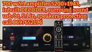 51 amplifier 700w inbuilt DECODER usbbt protection amp everything callwhatsapp 8697652196 [upl. by Atnoid]