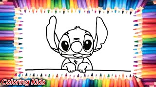 Drawing and Coloring the stitch✏️👧🏼👦Drawing and Fun for ChildrenColoringKids1‬ [upl. by Amalea]