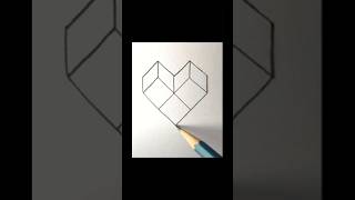 3D Geometric heart drawing art shortvideo shorts geometricart 3d heart creativeart [upl. by Okechuku]