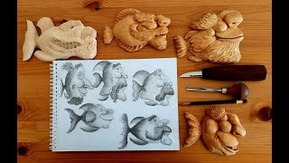 How to carve fish woodcarving tutorial [upl. by Orr]