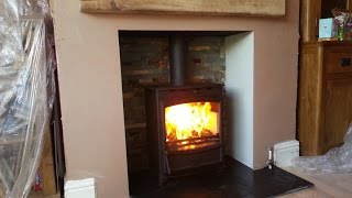 Fireline stove installation of Fireplace and Wood Burning stove  timelapse [upl. by Berliner98]