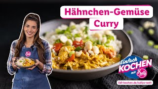 Gesundes HähnchenGemüseCurry mit Kokosmilch  Lidl Einfache Rezepte Von Sally  Sallys Welt [upl. by Cadman]