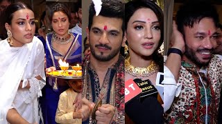 Arjun Bijlani Perform Aarati To Celebrate Ganesh Chaturthi  Ankita LokhandeVicky JainNia Sharma [upl. by Gable]