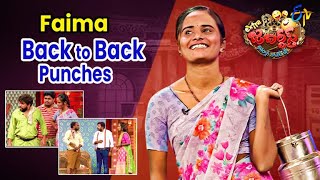 Faima Back to Back Punches  Extra Jabardasth  ETV Telugu [upl. by Anilatak525]