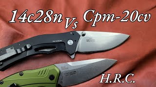 Two Kershaw USA Knives 14c28n vs CPM20cv  Rockwell Test [upl. by Avictor]