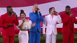 Pentatonix performs the Star Spangled Banner at the 2023 CFB National Championship 🇺🇸 [upl. by Gosser843]