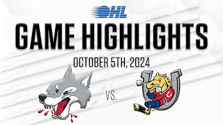 OHL Highlights Sudbury Wolves  Barrie Colts Oct 5 2024 [upl. by Garrot]