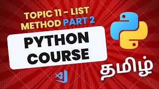 List Methods in Python in Tamil Part 2 [upl. by Nhguav]