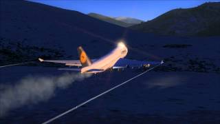 Boeing 747400 Tail Strike Take Off Bhutan [upl. by Nnad]