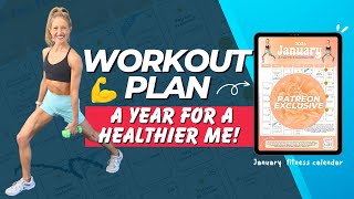 January 2024 Fitness Calendar  A YEAR for a HEALTHIER YOU [upl. by Santos31]