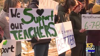 Parents and students protest outside Woodland Park Middle School over move of sixthgrade [upl. by Yasmin748]