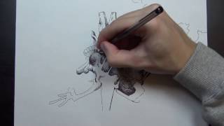 how to draw a thing with a bic pen speed edit [upl. by Lorusso]