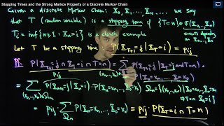 Stopping Times and the Strong Markov Property of a Discrete Markov Chain [upl. by Raseda]