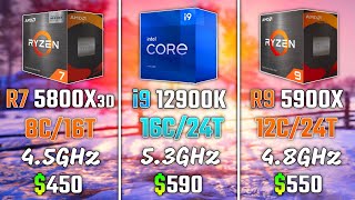 RYZEN 7 5800X3D vs i912900K vs RYZEN 9 5900X  Test in 5 Games  1440p [upl. by Harrus26]