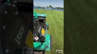 Ride On lesco aerator with the seed box fargond lawnmower [upl. by Wells]