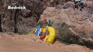 Pinned raft carnage at Bedrock Rapid Grand Canyon [upl. by Salahcin]