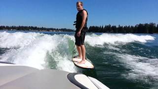 Wakesurfing Lake Tapps behind a Malibu Wakesetter VLX [upl. by Barbarese]