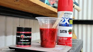 Lets Spray  SENSHI RED Pearl over RUSTOLEUM Apple Red [upl. by Ennaeilsel100]