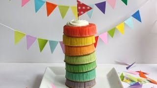 Rainbow pancake recipe レインボーパンケーキ 作り方 [upl. by Quintus]