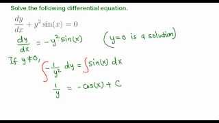 Separable differential equations example 211 [upl. by Feodore263]