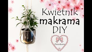 Prosty i łatwy kwietnik metodą makramy  very simple macrame plant hanger Easy DIY [upl. by Yornoc]