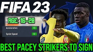 FIFA 23 BEST PACEY STRIKERS WITH HIGH POTENTIAL TO SIGN 1620 [upl. by Novihs684]